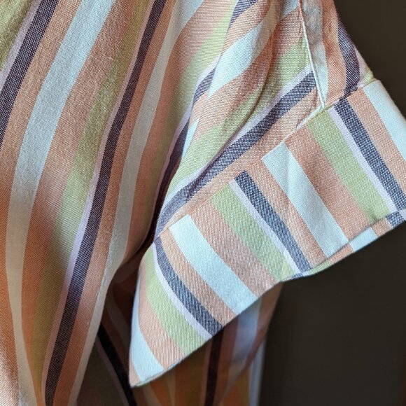 Madewell The Courier Button-Back Rainbow Stripe Shirt, Size XS - Picture 3 of 8